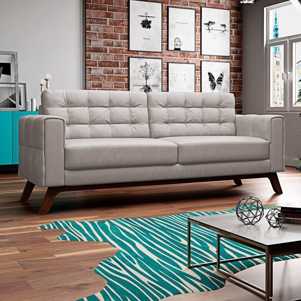 Sofá 280cm 4 Lugares Sandero C-309 Veludo Bege Claro - Domi - 2