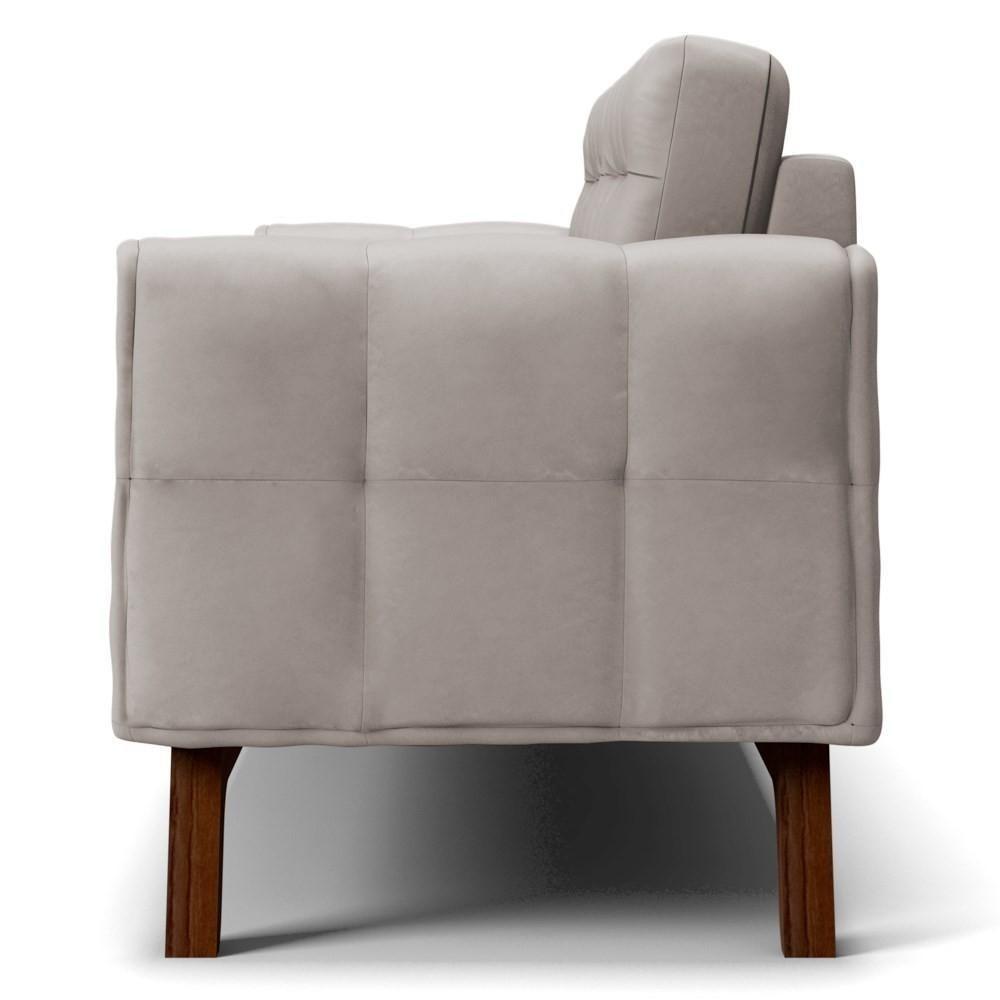 Sofá 280cm 4 Lugares Sandero C-309 Veludo Bege Claro - Domi - 6