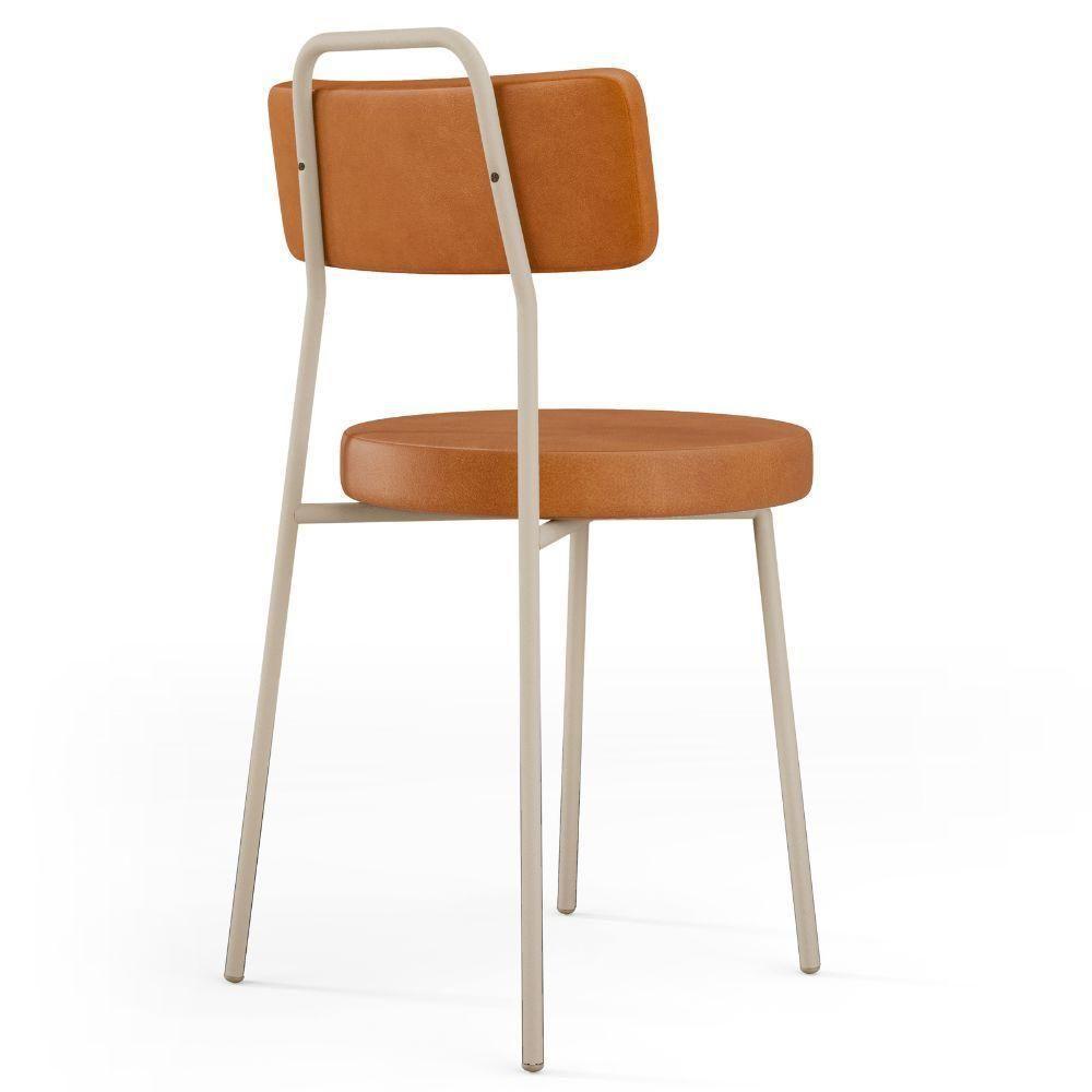 Kit 08 Cadeiras Decorativas Estofada Sala Jantar Barcelona Arena L02 Couríssimo Canela - Lyam - 2