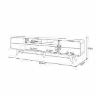 Bancada Europa Pés Em Madeira Para Tv Até 85 Polegadas Off White/castanho G26 - Gran Belo