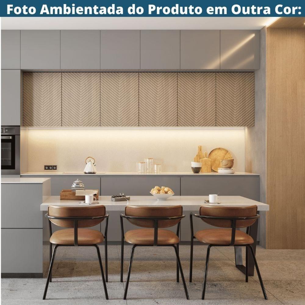 Kit 4 Cadeiras Girona Com Braços Fratini Encosto Assento Tecido Grafite Estrutura Aço Carbono Preto - 9