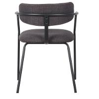 Kit 4 Cadeiras Girona Com Braços Fratini Encosto Assento Tecido Grafite Estrutura Aço Carbono Preto - 3