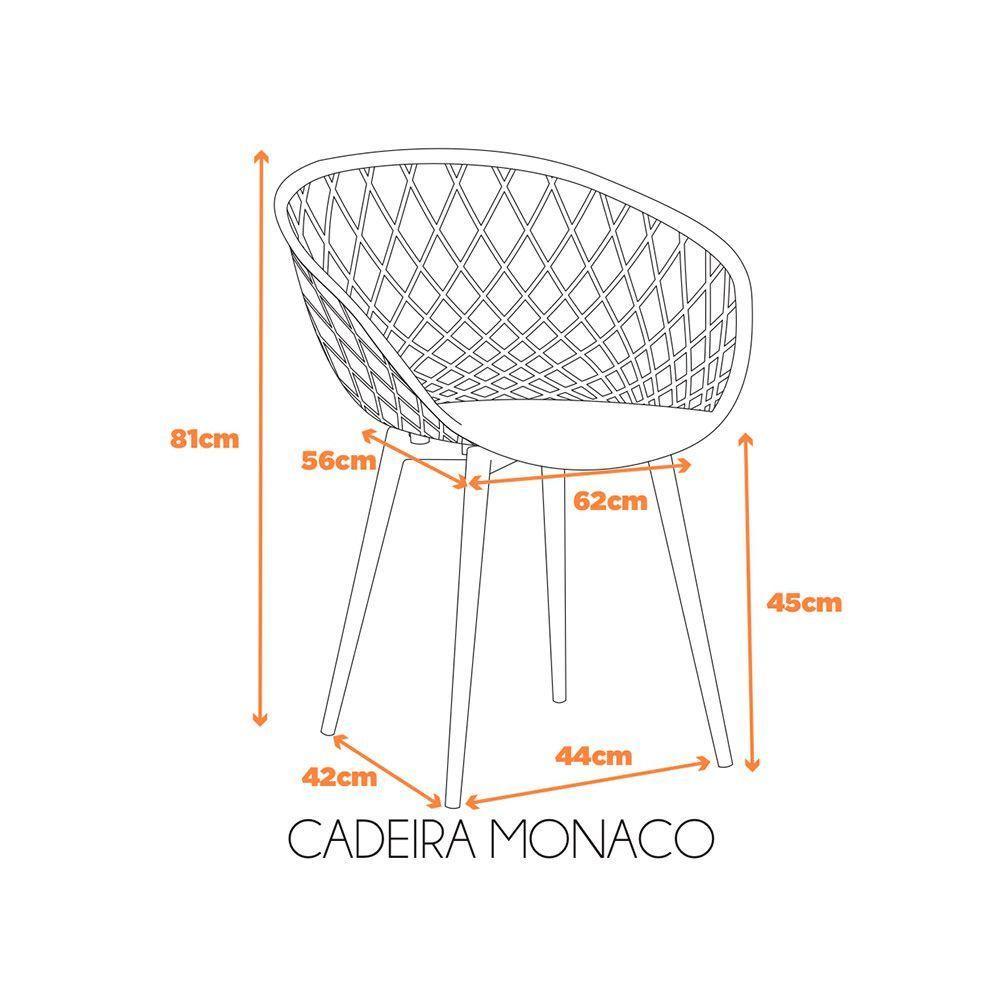 Kit 2 Cadeiras Monaco Com Assento Em Polipropileno Fratini Nude - 9