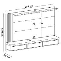 Painel Suspenso Tv 75 Pol 200 Cm 4584 Carvalho Menta Arly Carvalho Menta - 3
