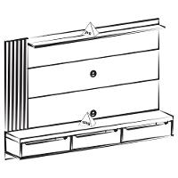 Painel Suspenso Tv 75 Pol 200 Cm 4584 Carvalho Menta Arly Carvalho Menta