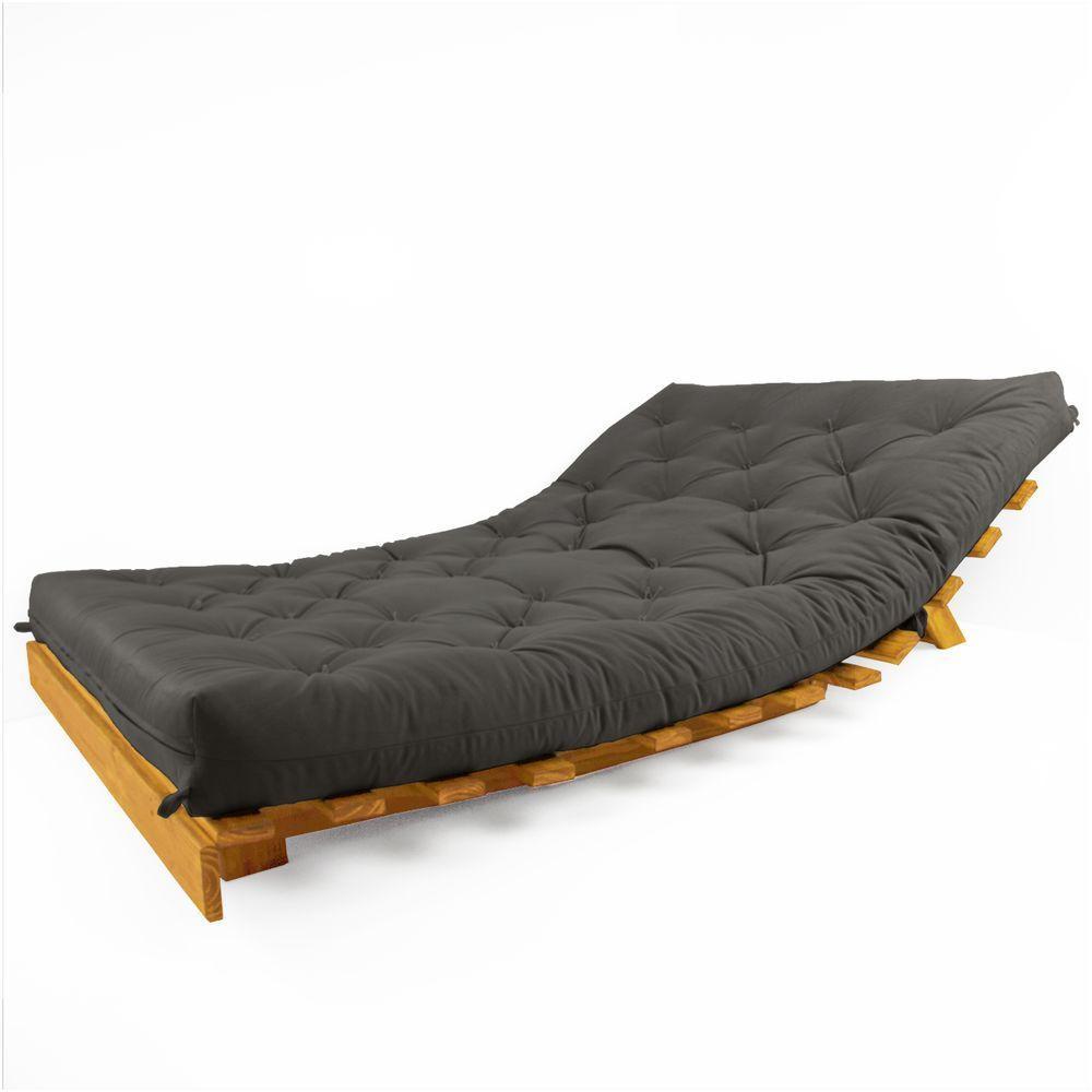 Sofá Cama Casal Futon Tokio Chumbo Acquablock Madeira Maciça Cor Mel - 3