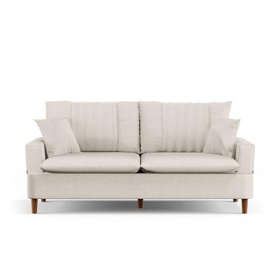 Sofá Living 3 Lugares 180cm Com Almofadas Veras D05 Linho Cru - Mpozenato