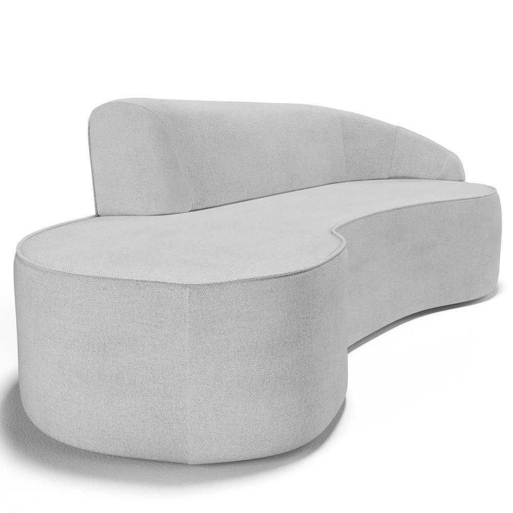 Sofá Living 4 Lugares 300cm Braço Direito Mozart D06 Linho Cinza - Mpozenato - 8