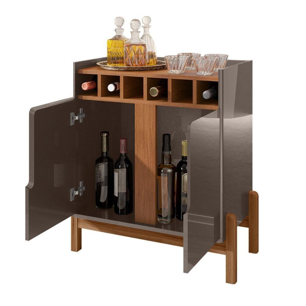 Bar Com Adega E 2 Portas Weston Pérola Cedro - 4