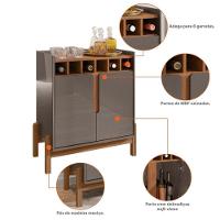 Bar Com Adega E 2 Portas Weston Pérola Cedro - 6