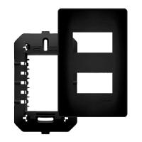 Conjunto Fame Habitat Black - Placa Com Suporte 2 Módulos Distanciados 4 X2 - 1