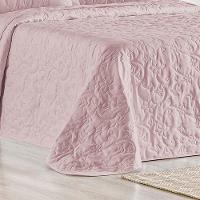 Kit Cobre Leito Colcha Celeste Queen 3 Peças Matelado Floral 180 Fios - Rose - 3