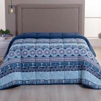 Edredom Queen Luar Super Macio Malha 100% Algodão Dupla Face 01 Peça - Azul Marinho - 1