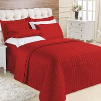 Kit Cobre Leito Colcha Veneza King 3 Peças Hipercal 180 Fios - Vermelho - 1