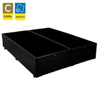 Cama Box Baú Casal Bipartido Sintético Sereneprime Preto 138x188x44 - 5