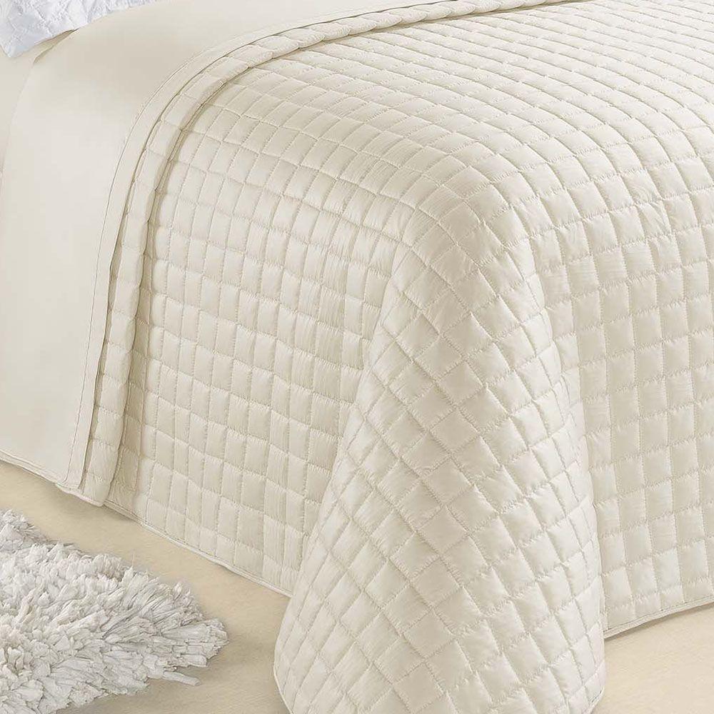 Kit Cobre Leito Colcha Veneza King 3 Peças Hipercal 180 Fios - Marfim - 2