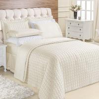 Kit Cobre Leito Colcha Veneza King 3 Peças Hipercal 180 Fios - Marfim - 1