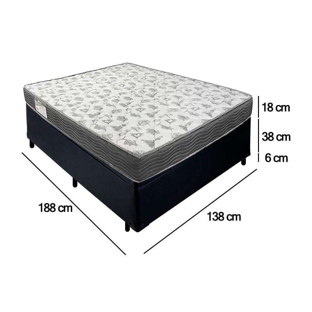 Cama Box Baú Casal Sintético + Colchão De Espuma D33 - Sereneprime - 138cm Preto - 4
