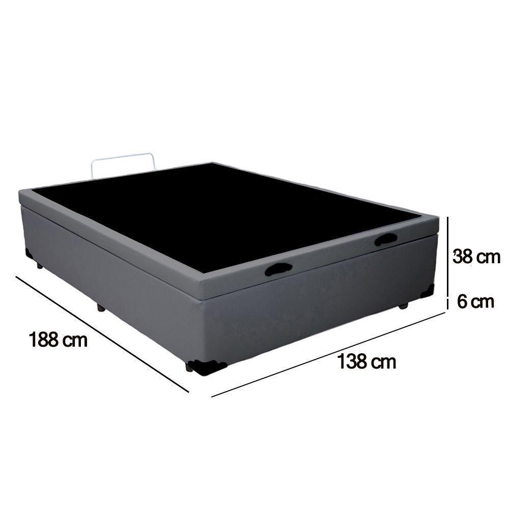 Cama Box Baú Casal Sintético Sereneprime Cinza 138x188x44 - 3