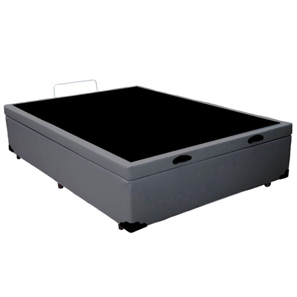 Cama Box Baú Casal Sintético Sereneprime Cinza 138x188x44 - 6