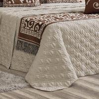 Kit Cobre Leito Colcha Tierry King 5 Peças Hipercal 180 Fios - Cáqui - 2