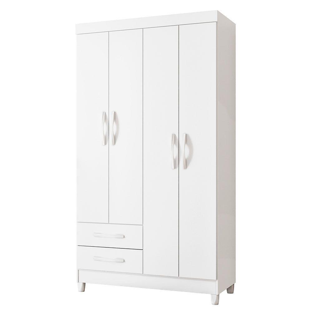 Guarda-roupa Albatroz âmbar 4 Portas Solteiro Mdp 2 Gavetas Quadriflex-branco, Azul, Rosa, Titanium - 7