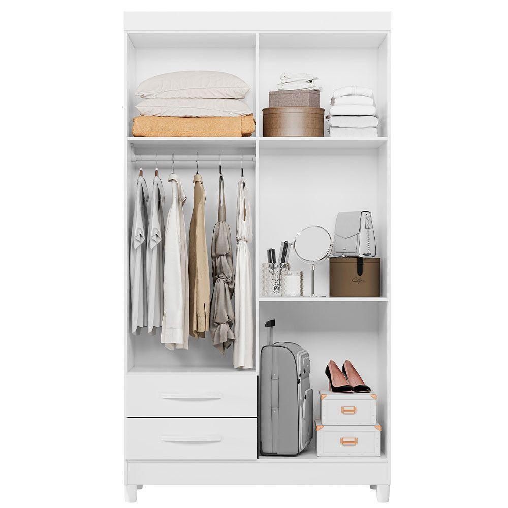 Guarda-roupa Albatroz âmbar 4 Portas Solteiro Mdp 2 Gavetas Quadriflex-branco, Azul, Rosa, Titanium - 9