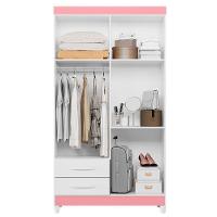 Guarda-roupa Albatroz âmbar 4 Portas Solteiro Mdp 2 Gavetas Quadriflex-branco, Azul, Rosa, Titanium - 3