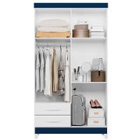 Guarda-roupa Albatroz âmbar 4 Portas Solteiro Mdp 2 Gavetas Quadriflex-branco, Azul, Rosa, Titanium - 6