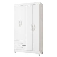 Guarda-roupa Albatroz âmbar 4 Portas Solteiro Mdp 2 Gavetas Quadriflex-branco, Azul, Rosa, Titanium - 7