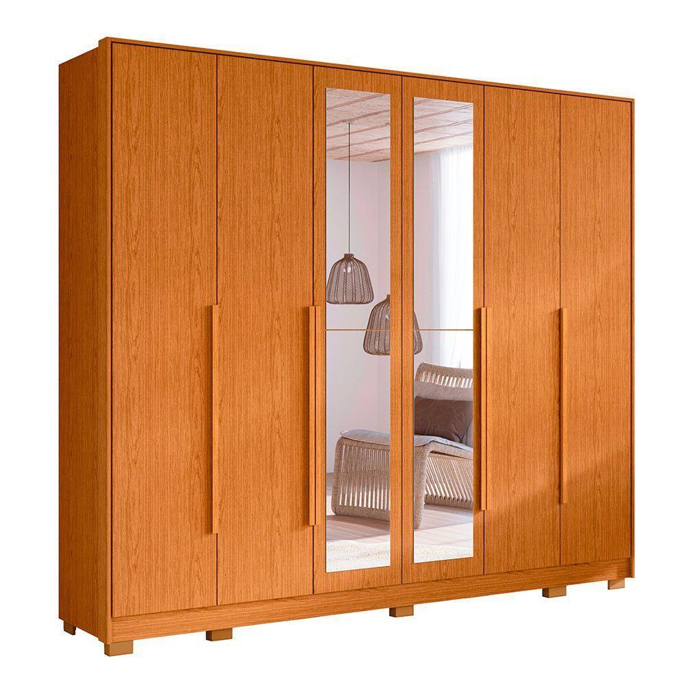 Guarda Roupa Fascínio 6 Portas Com Espelho Albatroz Cinamomo - 1