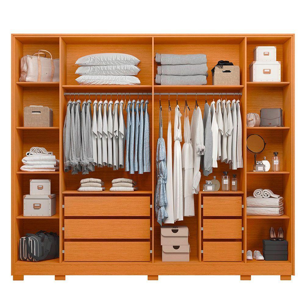 Guarda Roupa Fascínio 6 Portas Com Espelho Albatroz Cinamomo - 3