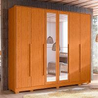 Guarda Roupa Fascínio 6 Portas Com Espelho Albatroz Cinamomo - 2