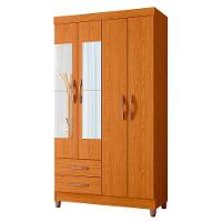 Guarda Roupa âmbar Solteiro 4 Portas Com Espelho Albatroz Cinamomo - 1