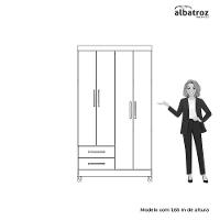 Guarda Roupa âmbar Solteiro 4 Portas Com Espelho Albatroz Cinamomo - 6