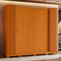 Guarda Roupa Jacarandá Ripado Com Portas De Correr Albatroz Cinamomo/off White