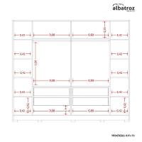Guarda Roupa Jacarandá Ripado Com Portas De Correr Albatroz Cinamomo/off White - 6