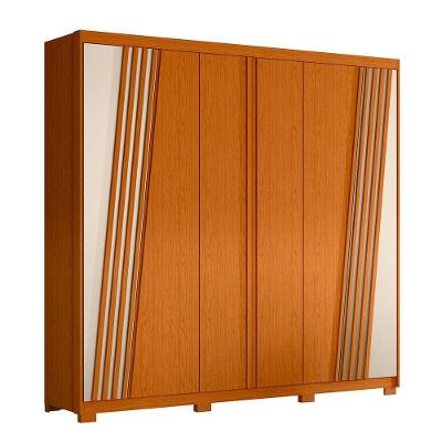 Guarda Roupa Ouro Verde Ripado 6 Portas Albatroz Cinamomo/off White