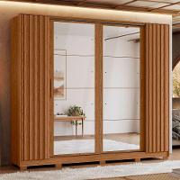 Guarda Roupa Jacarandá 8 Espelhos Ripado 2 Espelhos Albatroz Cinamomo/off White - 1