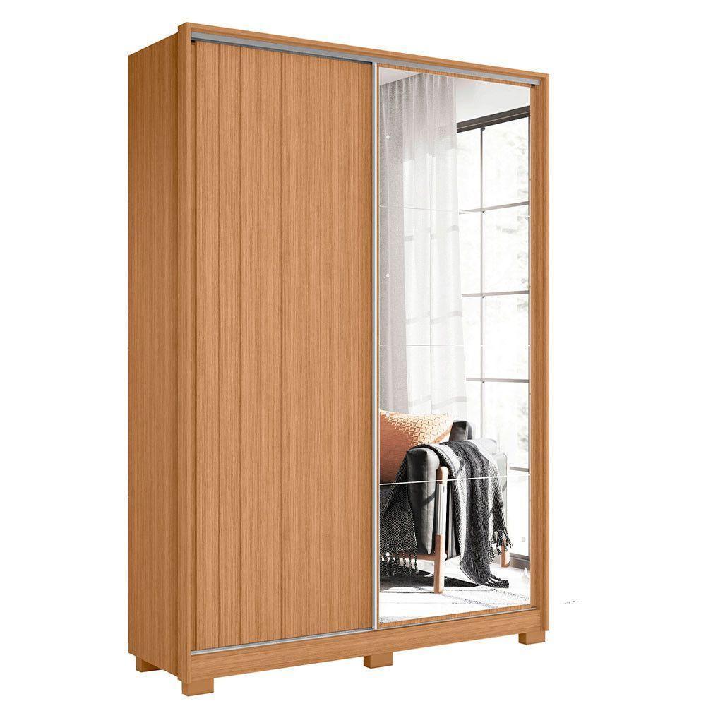 Guarda Roupa Frizatto Portas De Correr Com Espelho Albatroz Cinamomo/off White - 1