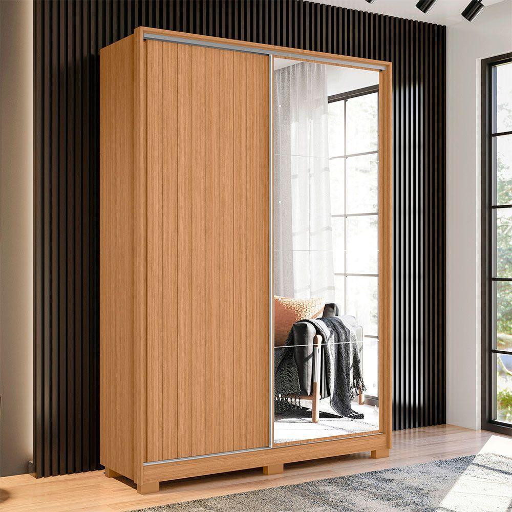 Guarda Roupa Frizatto Portas De Correr Com Espelho Albatroz Cinamomo/off White - 4