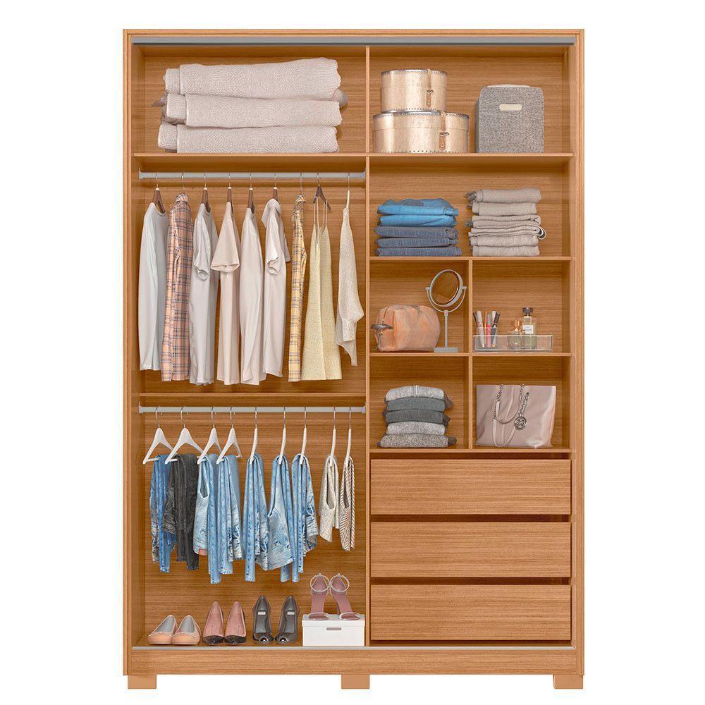 Guarda Roupa Frizatto Portas De Correr Com Espelho Albatroz Cinamomo/off White - 5