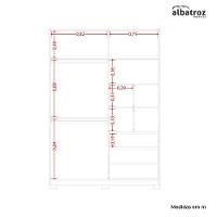 Guarda Roupa Frizatto Portas De Correr Com Espelho Albatroz Cinamomo/off White - 6