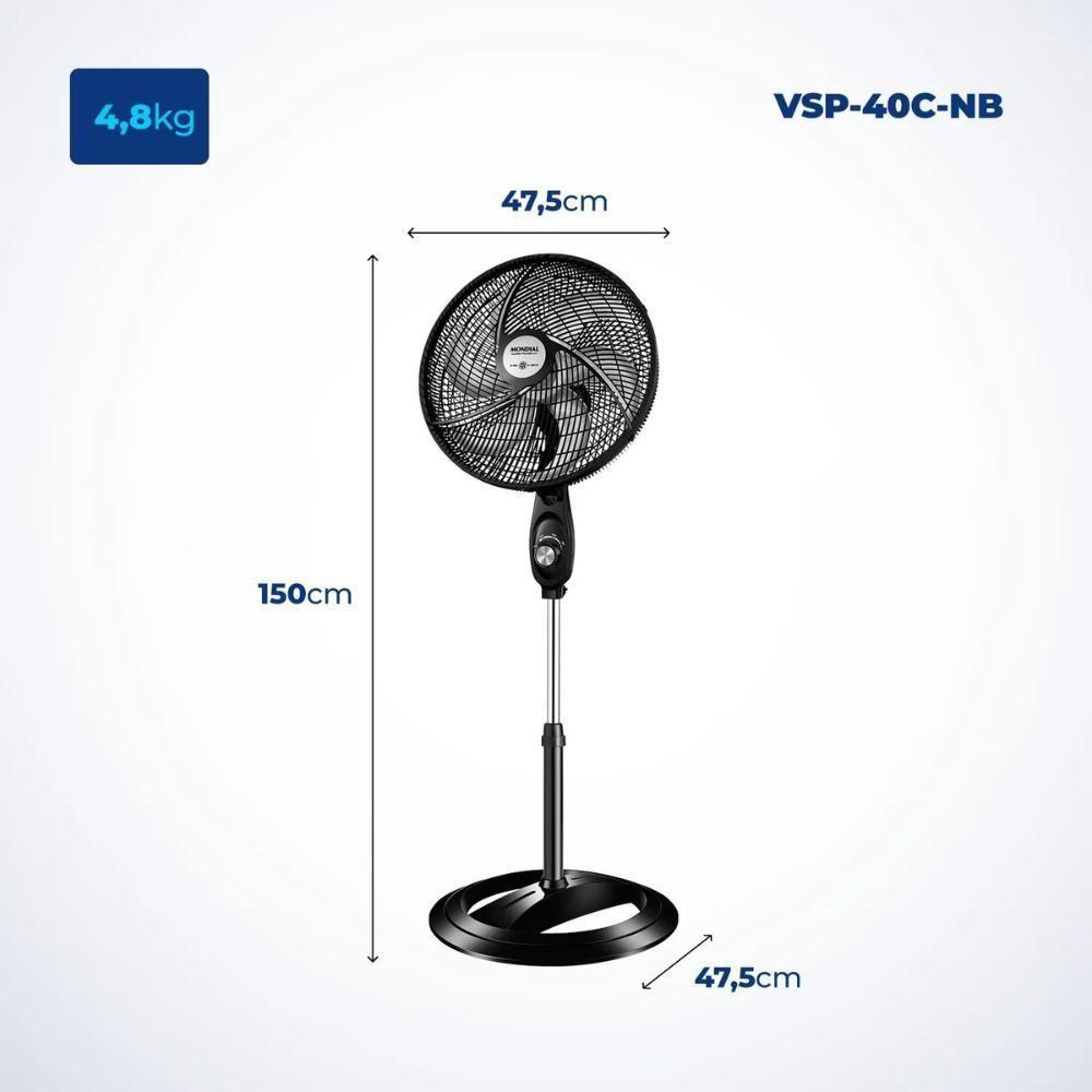 Ventilador De Coluna Mondial Vsp-40c-b 40cm 6 Pas - 220v - 7