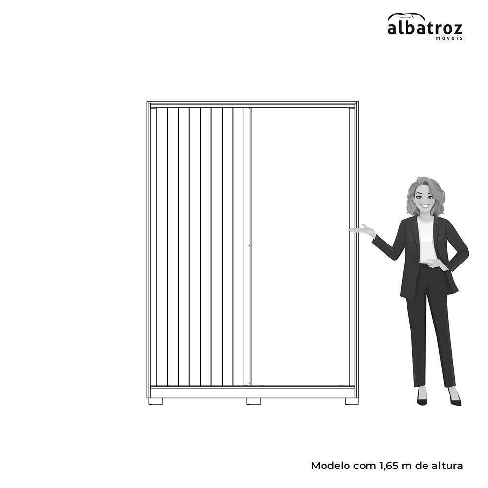 Guarda Roupa Frizatto Portas De Correr Com Espelho Albatroz Freijó/ Off White/ Titanium (flex) - 3