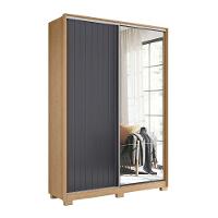 Guarda Roupa Frizatto Portas De Correr Com Espelho Albatroz Freijó/ Off White/ Titanium (flex) - 1