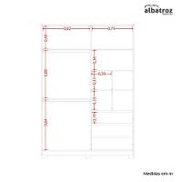 Guarda Roupa Frizatto Portas De Correr Com Espelho Albatroz Freijó/ Off White/ Titanium (flex)