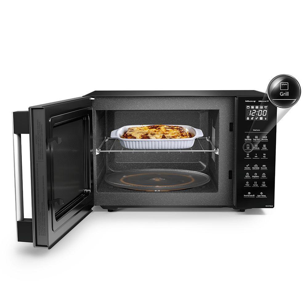 Micro-ondas Panasonic com Smartsense e Dupla Refeição 30L Preto - NN-GT68LBRU 110V - 6
