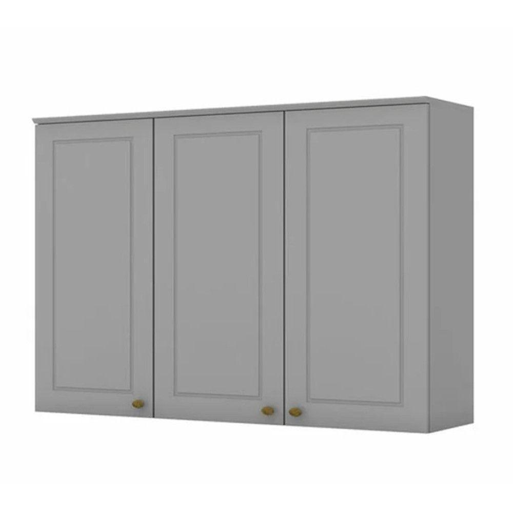 Cozinha Modulada 2 Peças 5 Portas 3 Gavetas Henn Americana Cinza - 5