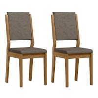 Conjunto 2 Cadeiras Carol Ypê/camurça Marrom - New Ceval - 1